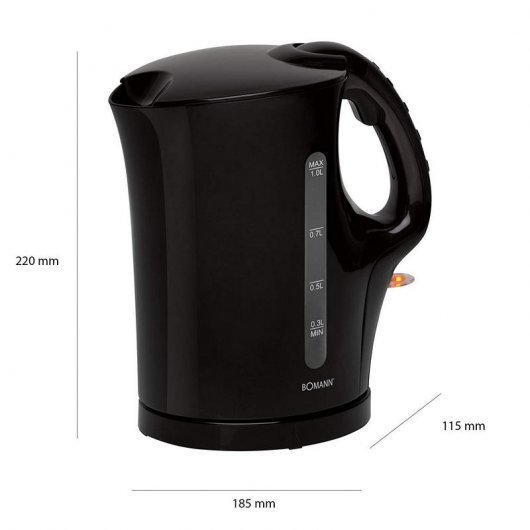 Bomann WK 5024 Bollitore per acqua 1L 900W Nero
