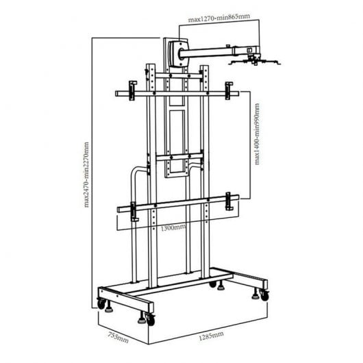 Approx APPIBSTD Soporte Móvil Regulable para Pantallas Interactivas de 80" a 120" y Proyector