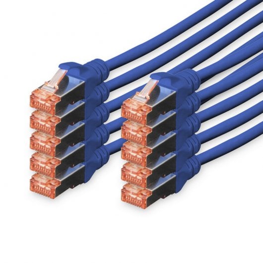 Digitus 10x Cabos de Rede Cat6 S/FTP S-STP 0.25 m Azuis