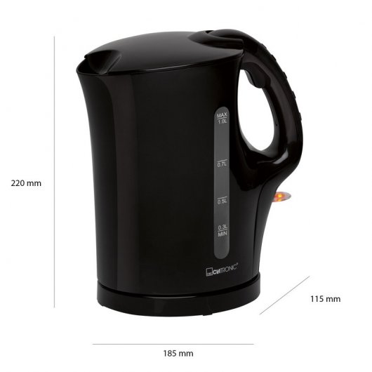 Clatronic WK 3462 Hervidor de Agua 1L 900W Negro