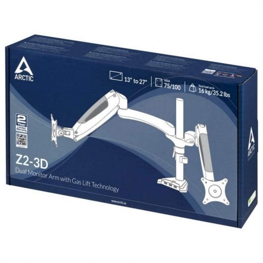 Arctic Z2-3D Suporte para 2 Monitores até 27" VESA 75x100 Máx 8Kg