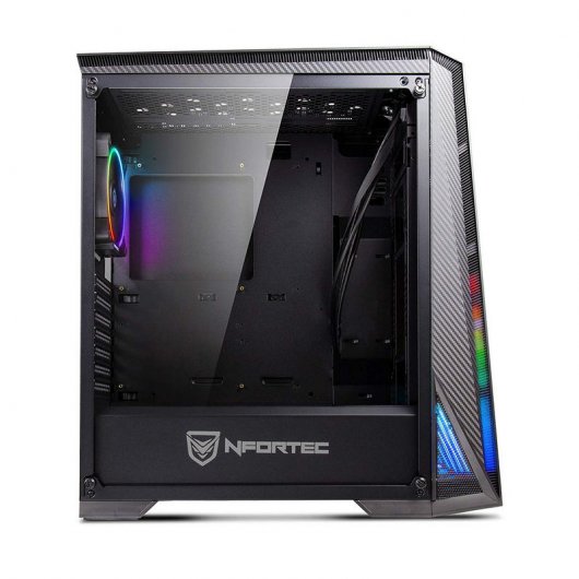 Nfortec Hyperion Cristal Templado USB 3.0 RGB Negra