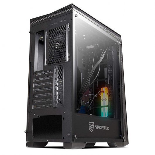Nfortec Hyperion Cristal Templado USB 3.0 RGB Negra
