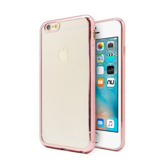 Nueboo Funda Gel TPU Borde Rosa Dorado para iPhone 6/6S