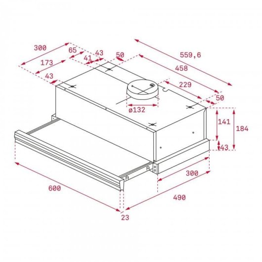 Campana extractora Teka CNL 6415 Recirculação 60cm LED branca