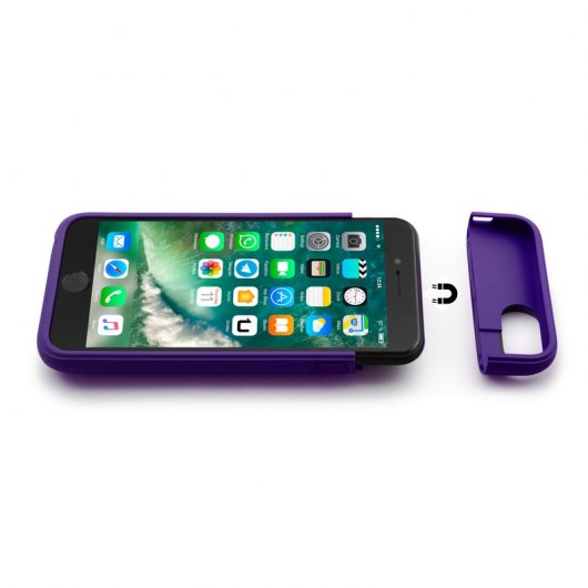 Unotec Power&Case Funda Batería Morada para iPhone 7/8/SE 2020