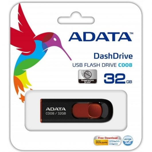 Adata C008 32GB USB 2.0 Negro/Rojo