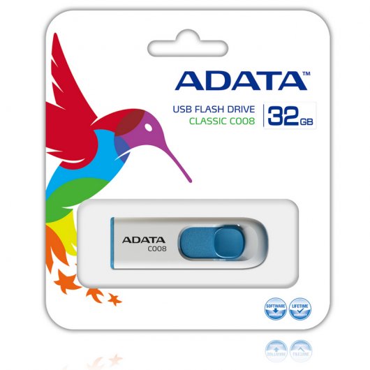 Adata C008 32GB USB 2.0 Bianco/Blu