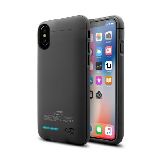 Unotec Power&Case Funda Negra con Batería para iPhone X/XS