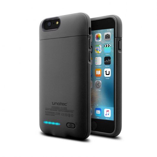 Unotec Power&Case Funda Negra con Batería para iPhone 6/6S