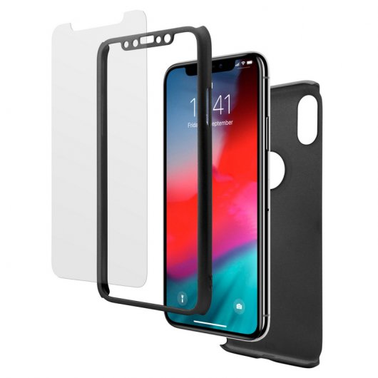 Unotec Pack Full Protect Negro para iPhone XS Max