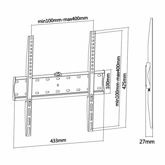 Aisens WT55F-013 Soporte  para TV de 32" a 55" VESA 400x400 Máx 40kg