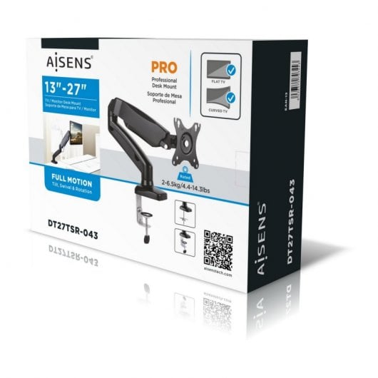 Aisens DT27TSR-043 Soporte de Mesa para Monitor/TV de 13" a 27" VESA 100x100 Máx. 9kg