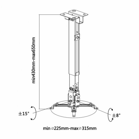 Aisens CWP01TSE-049 Soporte de Techo/Pared para Proyector Máx. 20kg Blanco