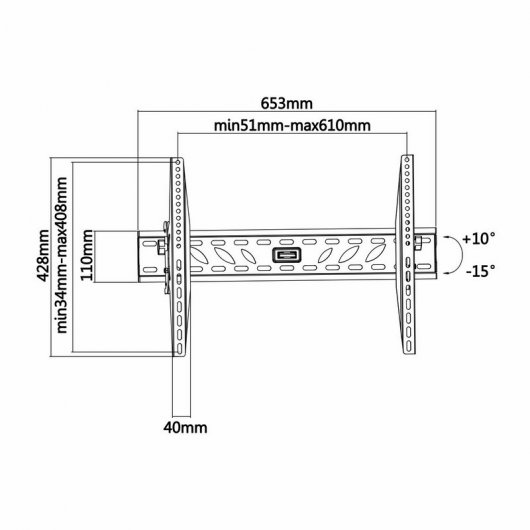 Aisens WT70T-019 Soporte para TV de 37" a 70" VESA 600x400 Máx. 50kg