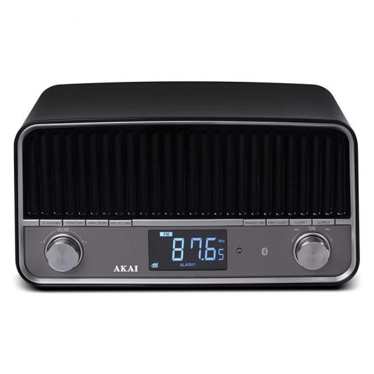Akai APR500BK Radio Despertador Vintage Bluetooth Negro