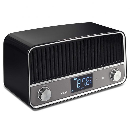 Akai APR500BK Radio Despertador Vintage Bluetooth Negro