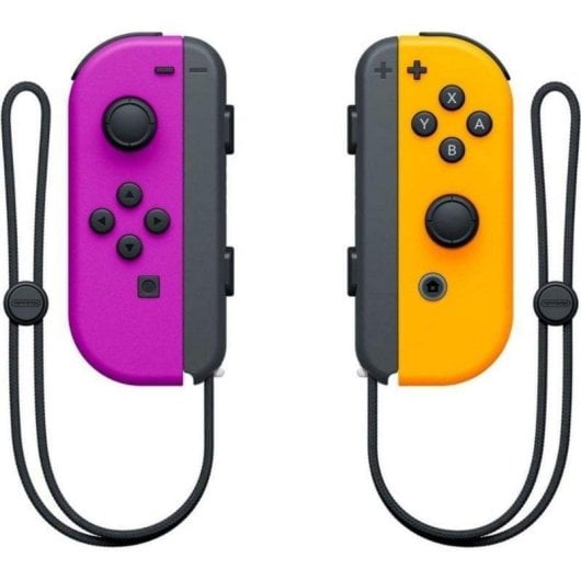 Gamepad Nintendo Joy-Con Morado Neón Naranja Bluetooth HD Rumble