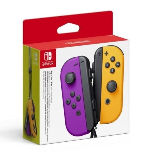 Gamepad Nintendo Joy-Con Morado Neón Naranja Bluetooth HD Rumble