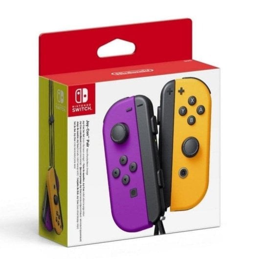 Set Joy-Con Nintendo Sinistra/Destra Viola Neon/Arancione Neon
