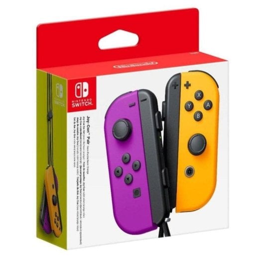 Gamepad Nintendo Joy-Con Morado Neón Naranja Bluetooth HD Rumble