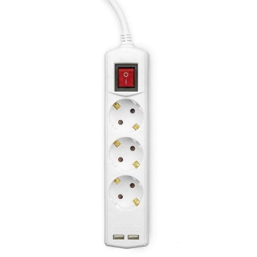 Multiprise Garza Home Power 3 Prises 2 USB avec Protection enfants câble 1,4 m