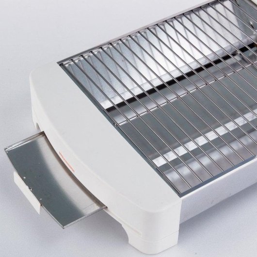 Grille-pain horizontal Jata TT587 1 fente longue 400 W Acier inoxydable et blanc