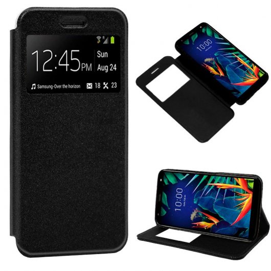Cool Funda Flip Cover Liso Negro para LG K40