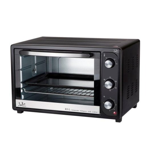 Mini Forno Jata HN945 Limpeza Manual 45L 2000W 4 Funções Preto Prata