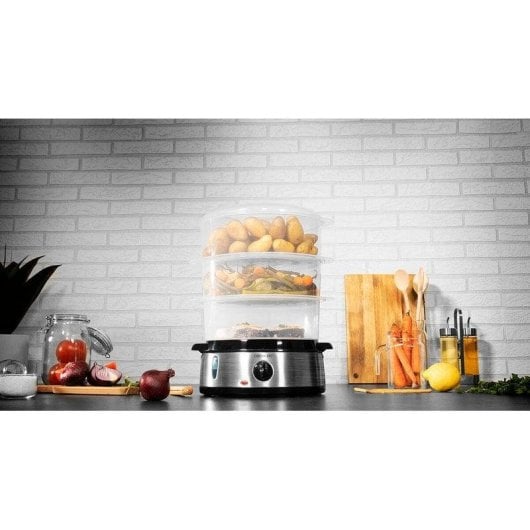 Vaporisateur Cecotec Vapovita 3000 Inox 800W 3 bols acier inoxydable temporisateur