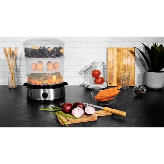 Vaporisateur Cecotec Vapovita 3000 Inox 800W 3 bols acier inoxydable temporisateur