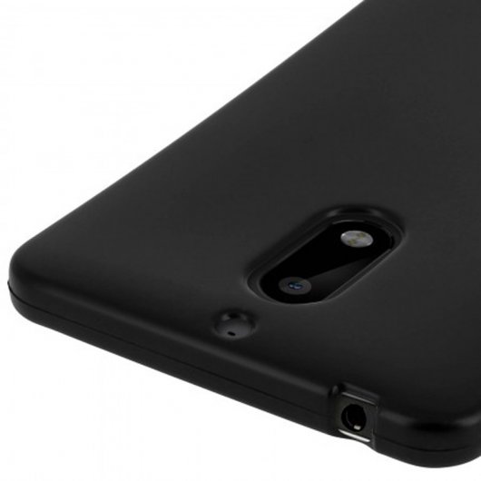 Avizar Funda de Silicona Negra Mate para Nokia 6