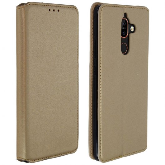 Avizar Funda Libro Oro para Nokia 7 Plus