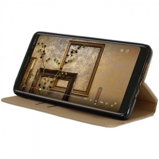 Avizar Funda Libro Oro para Nokia 7 Plus