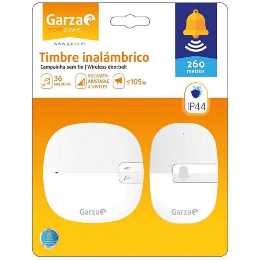 Garza Smarthome Campainha Sem Fios Exterior Oval Branco