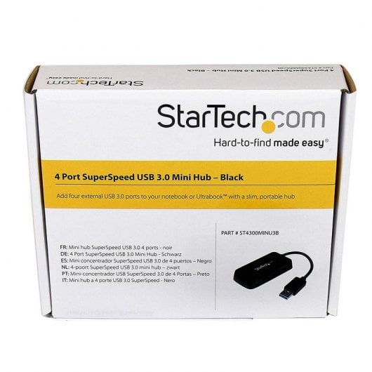 StarTech.com Hub USB 3.0 (5Gbps) à 4 ports avec câble intégré - Noir