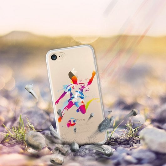 WoowCase Funda de Silicona Estampado de Fútbol para iPhone 8