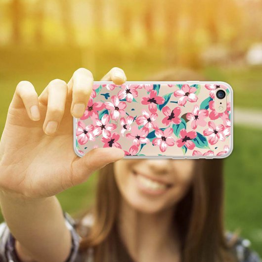 WoowCase Funda de Silicona con Estampado de Flores Vintage