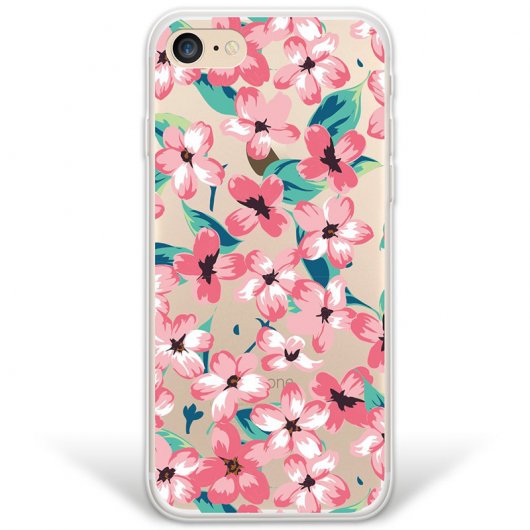 WoowCase Funda de Silicona con Estampado de Flores Vintage