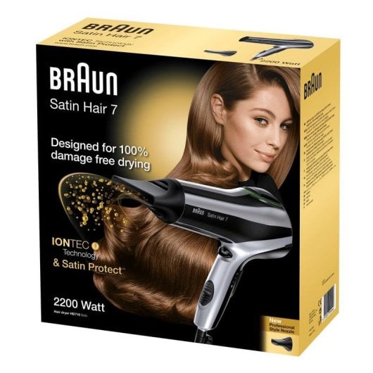 Professioneller Föhn Braun Satin Hair 7 HD 710 2200W 6 Temperaturstufen Ionen Schwarz