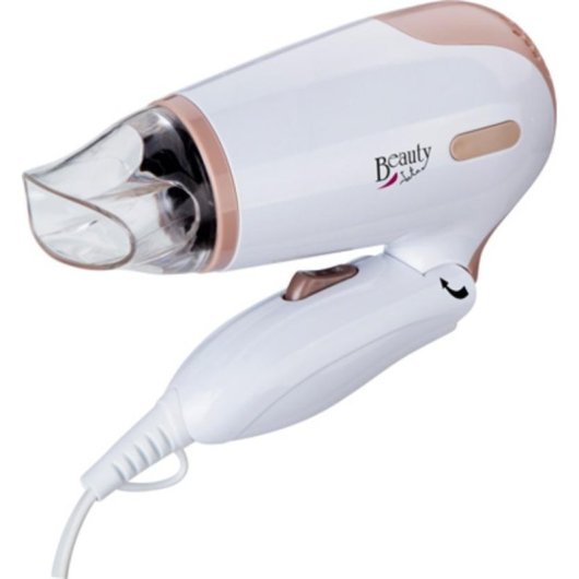 Secador de Pelo de Viaje Plegable Jata SC47B 1200W 2 Temperaturas 2 Velocidades con Accesorios Marrón Blanco