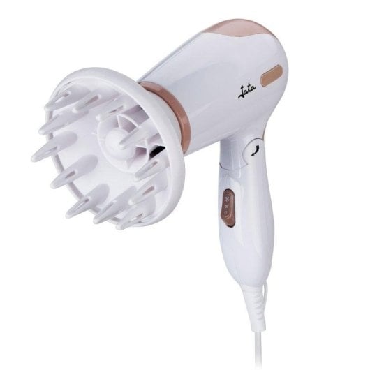 Klappbarer Reiseföhn Jata SC47B 1200W 2 Temperaturstufen 2 Geschwindigkeiten Diffusor Weiß Braun