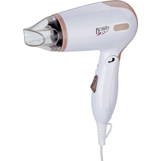 Secador de Pelo de Viaje Plegable Jata SC47B 1200W 2 Temperaturas 2 Velocidades con Accesorios Marrón Blanco