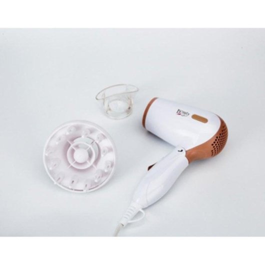 Secador de Pelo de Viaje Plegable Jata SC47B 1200W 2 Temperaturas 2 Velocidades con Accesorios Marrón Blanco