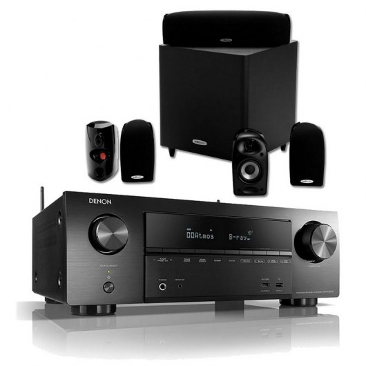 Denon AVR-X1500H Amplificador 7.2 + Polk Audio TL1600 Home Cinema 5.1 Negro