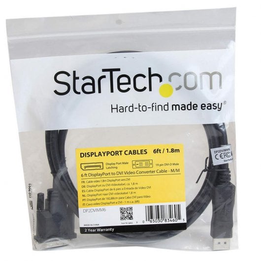Startech Cabo Adaptador DisplayPort para DVI-D 1.8m