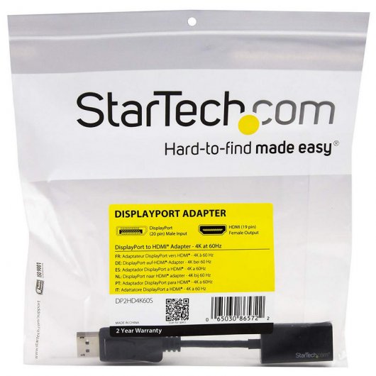 Startech Adaptador DisplayPort a HDMI UltraHD 4K