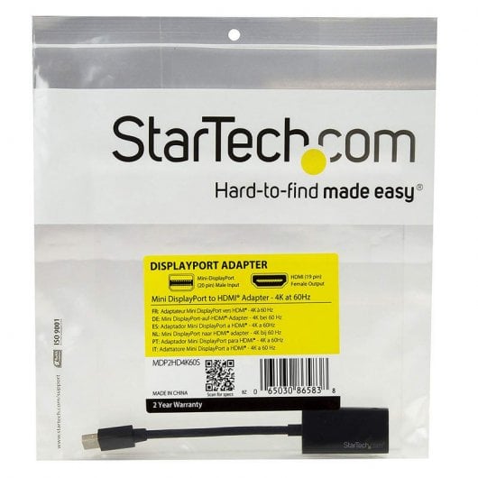 StarTech.com MDP2HD4K60S Videokabel-Adapter 0,148 m Schwarz