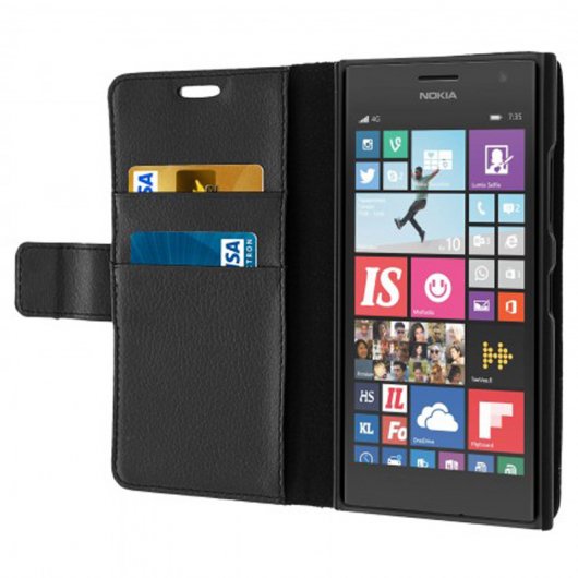 Avizar Funda Billetera Negra para Nokia Lumia 735/730