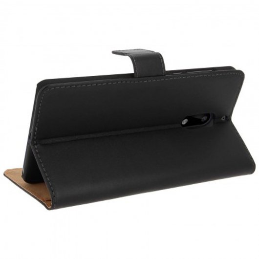 Avizar Funda Billetera de Cuero Negro para Nokia 6